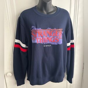 LG Navy Crewneck Sweater with Red & Purple Logo